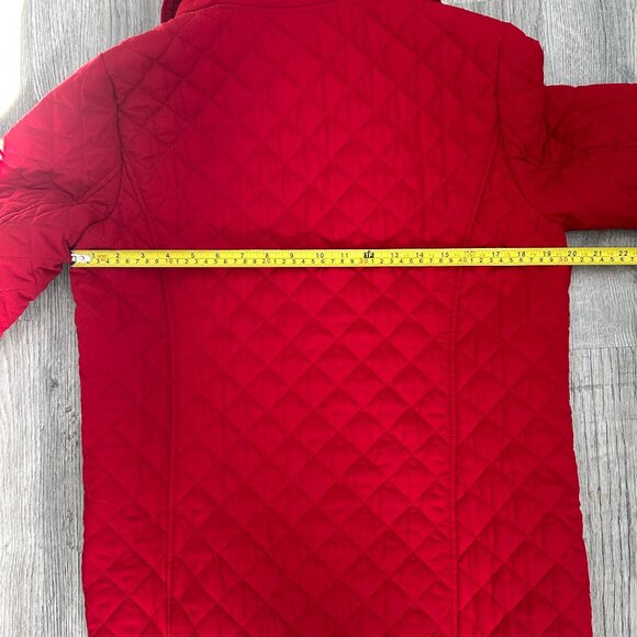 J. Jill Red Quilted Button-Down Jacket Polyester Lightweight Coat Size M Medium - Picture 6 of 8